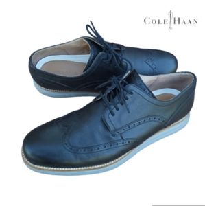 Cole Haan Grand Wingtip Oxford Sneaker Black Leather Lunar Men 13 Lunargrand Tip